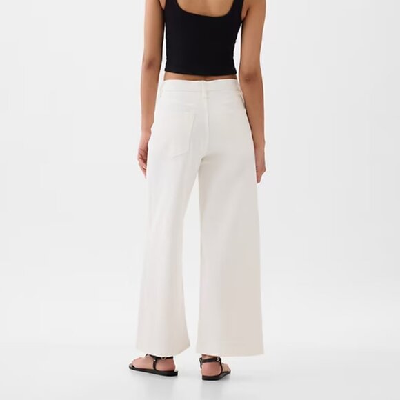 NWT GAP sz 27 / 4 Optic White High Stride Wide-Leg Ankle Jeans 90's - Picture 2 of 7